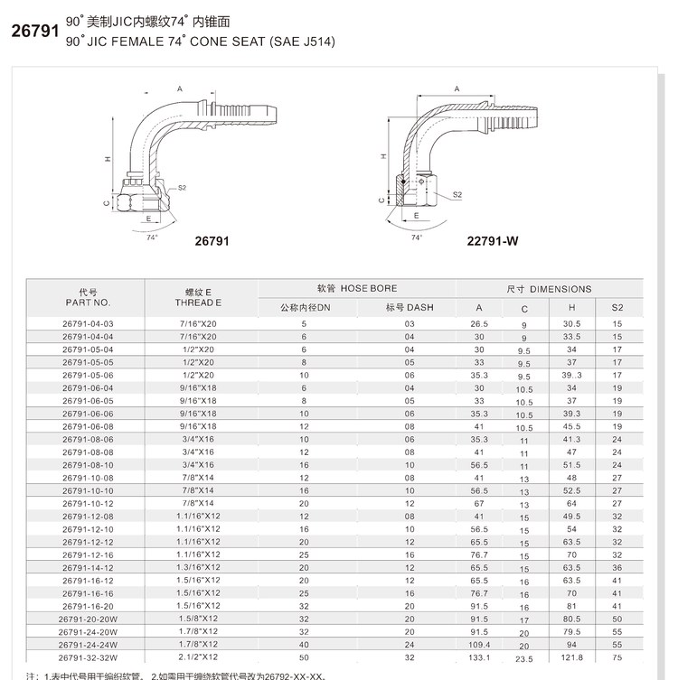jic female 90 degree elbow sae j514 26791 series spec