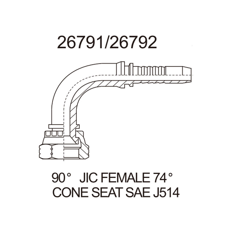 jic female 90 degree elbow sae j514 26791 series