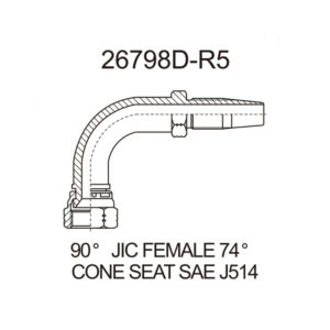 jic female 90 elbow sae j514 26798d r5 fitting