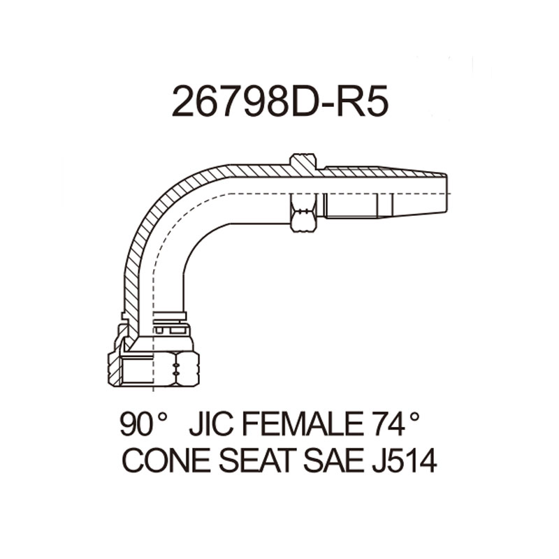 jic female 90 elbow sae j514 26798d r5 fitting
