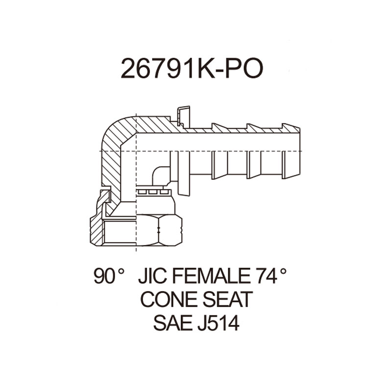 jic female compact 90 elbow sae j514 26791k po