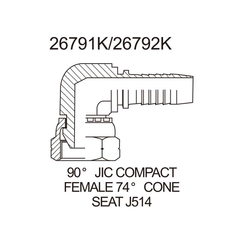 jic female compact 90 elbow sae j514 26791k series