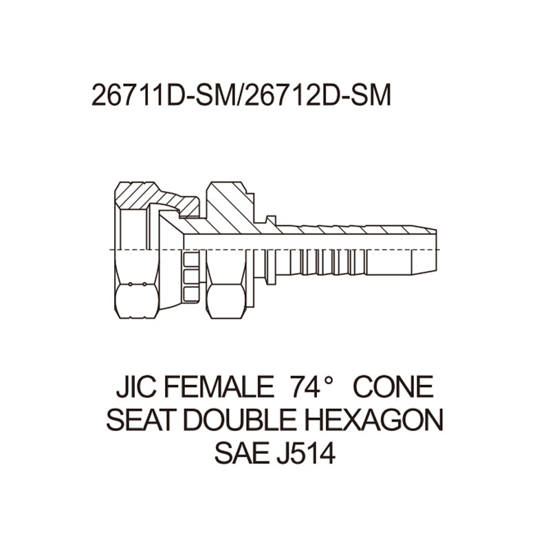 JIC Female Double Hexagon Fitting: 26711D Series - Image 2