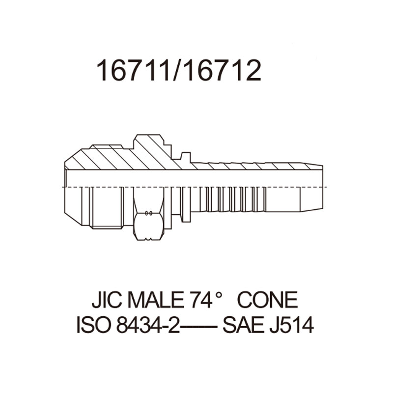 jic male 74 degree cone sae j514 16711 series