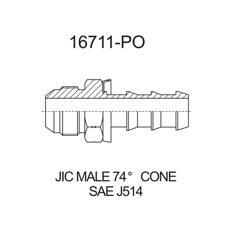 jic male 74 degree sae j514 16711 po