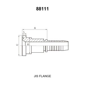 JIS flange hydraulic hose fitting series 88111 straight per JIS B8363