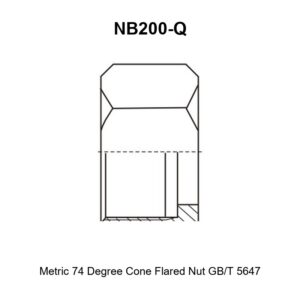 Metric 74 degree cone flared nut GB/T 5647 hydraulic adapter NB200-Q