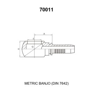 Metric banjo body hydraulic hose fitting series 70011 per DIN 7642