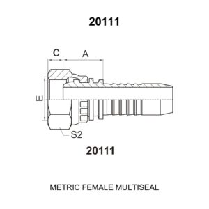 metric female multiseal hydraulic hose fitting 20111 series