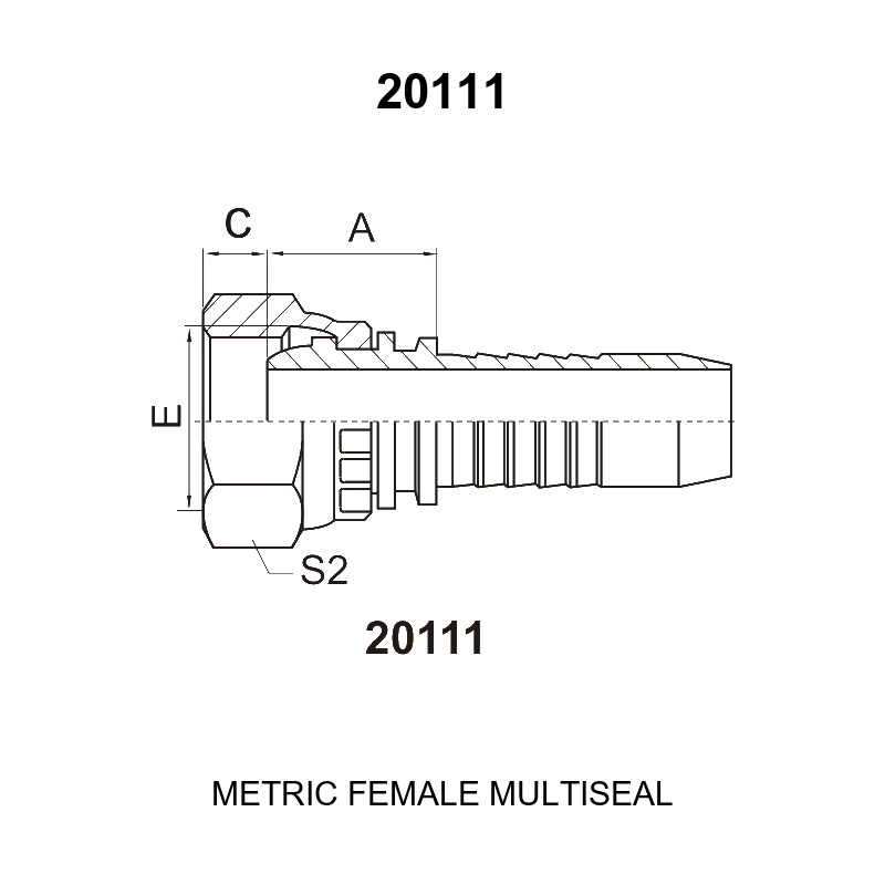 metric female multiseal hydraulic hose fitting 20111 series