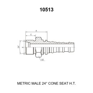 metric male 24 degree cone heavy interlock hydraulic hose fitting 10513