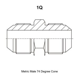 Metric male 74 degree cone hydraulic adapter 1Q