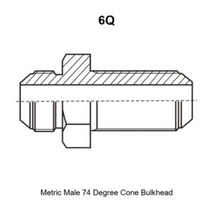 Metric male 74 degree cone bulkhead hydraulic adapter 6Q