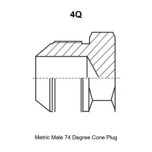 Metric male 74 degree cone plug hydraulic adapter 4Q