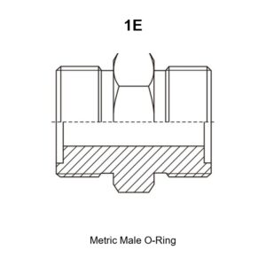 Metric male O-ring hydraulic adapter 1E