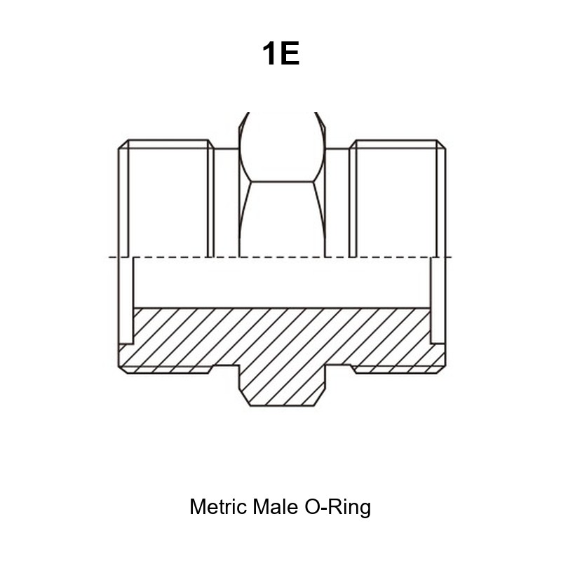 Metric male O-ring hydraulic adapter 1E