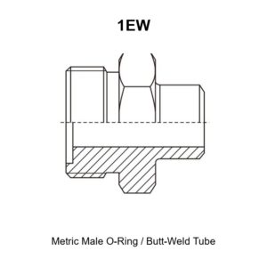 Metric male O-ring butt-weld tube hydraulic adapter 1EW
