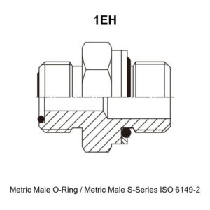 Metric male O-ring metric male S-series ISO 6149-2 hydraulic adapter 1EH