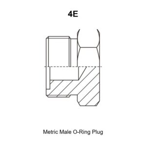 Metric male O-ring plug hydraulic adapter 4E