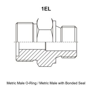 Metric male O-ring metric male with bonded seal hydraulic adapter 1EL
