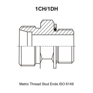 Metric thread stud ends ISO 6149 hydraulic adapter 1CH/1DH