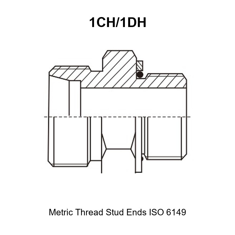 Metric thread stud ends ISO 6149 hydraulic adapter 1CH/1DH