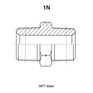 1N NPT Male Adapter - Hydraulic 1N Adapter for NPT Pipe Port Conversion
