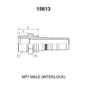 npt male interlock hydraulic hose fitting 15613