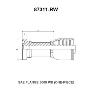 SAE flange 3000 psi one-piece hydraulic hose fitting series 87311-RW