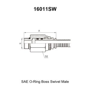 SAE O-ring boss swivel male hydraulic hose fitting 16011SW for braided hoses