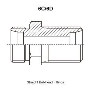 Straight bulkhead fittings hydraulic adapter 6C/6D