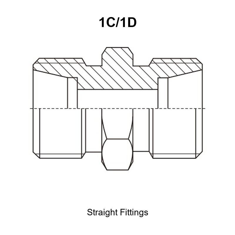 Straight fittings hydraulic adapter 1C/1D