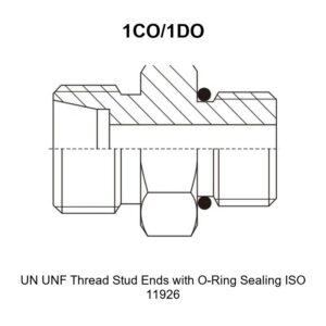 UN UNF thread stud ends with O-ring sealing ISO 11926 hydraulic adapter 1CO/1DO