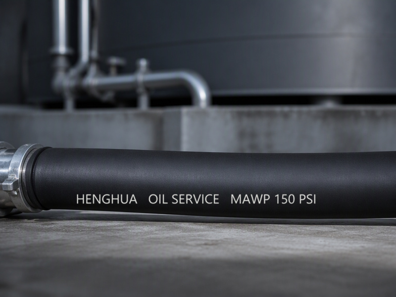 Chemical hose cover showing service marking and MAWP