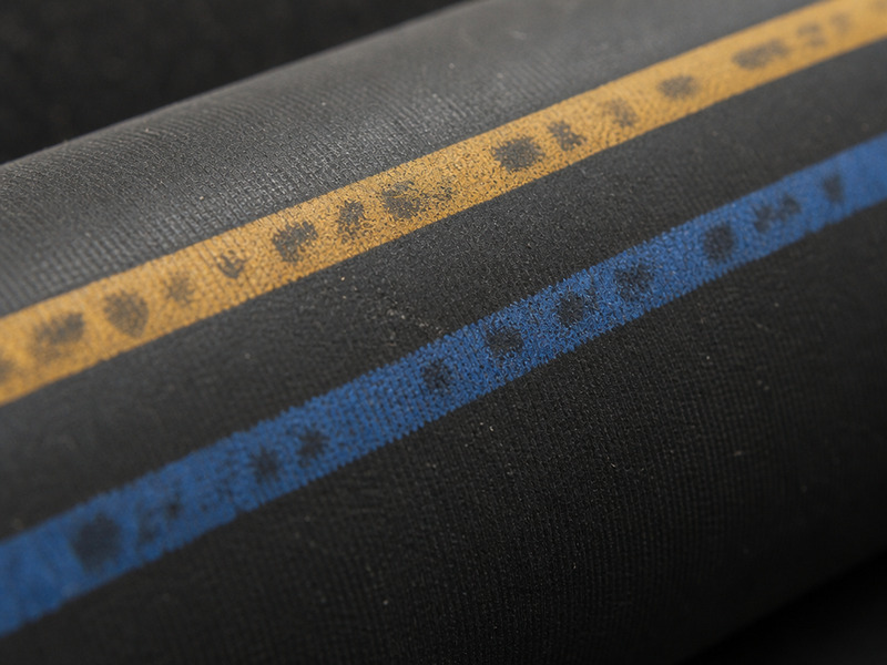 layline print layout showing brand name, part code and print colors on a hose cover
