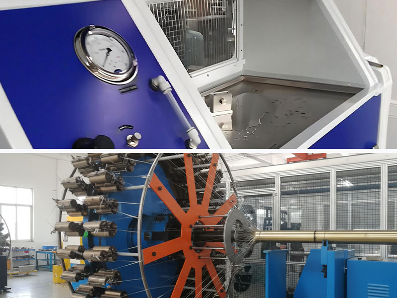 HENGHUA air hose production line with braiding machines and pressure testing equipment