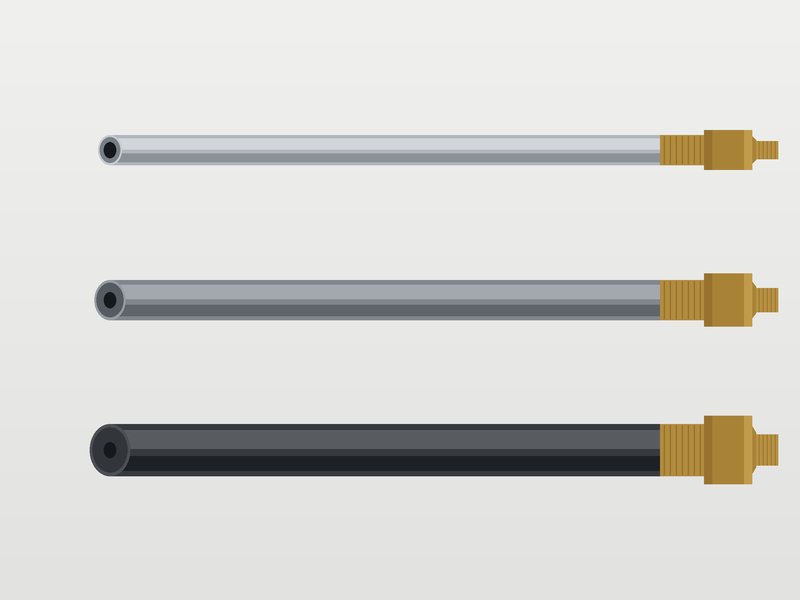 HENGHUA PVC, hybrid and rubber air hoses in 3/8 inch with brass crimped fittings
